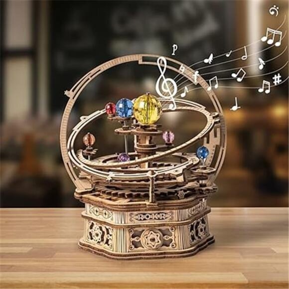ROKR 3D Wooden Puzzles for Adults Mechanical Music Box-Starry Night, DIY - Picture 7 of 7